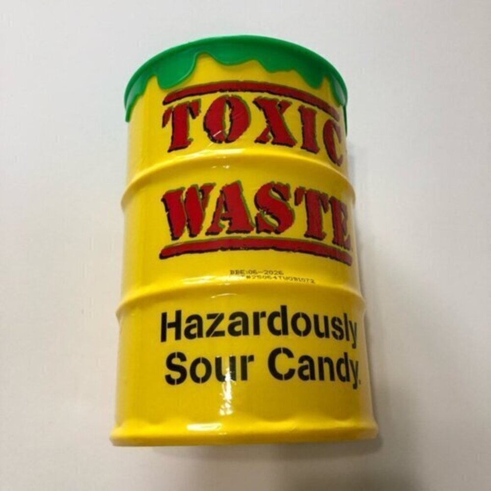 Yellow and Green Kids Toy toxic waste piggy bank